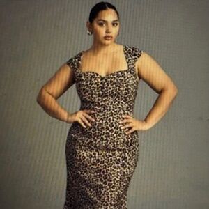 Anthropologie Leopard Midi Dress